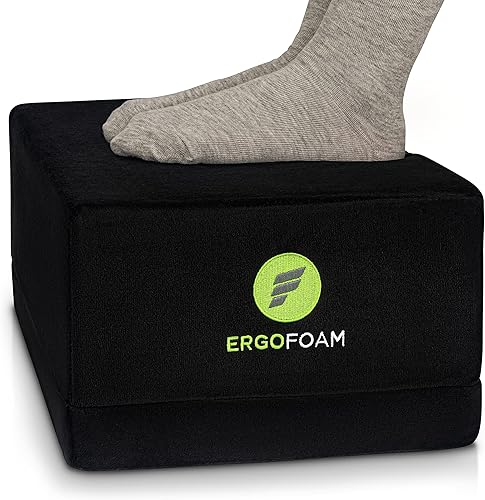 ErgoFoam Reposapiés XL para debajo del escritorio en el trabajo para taburetes y sillas altas, respaldado por quiropráctico, reposapiés ajustable 2