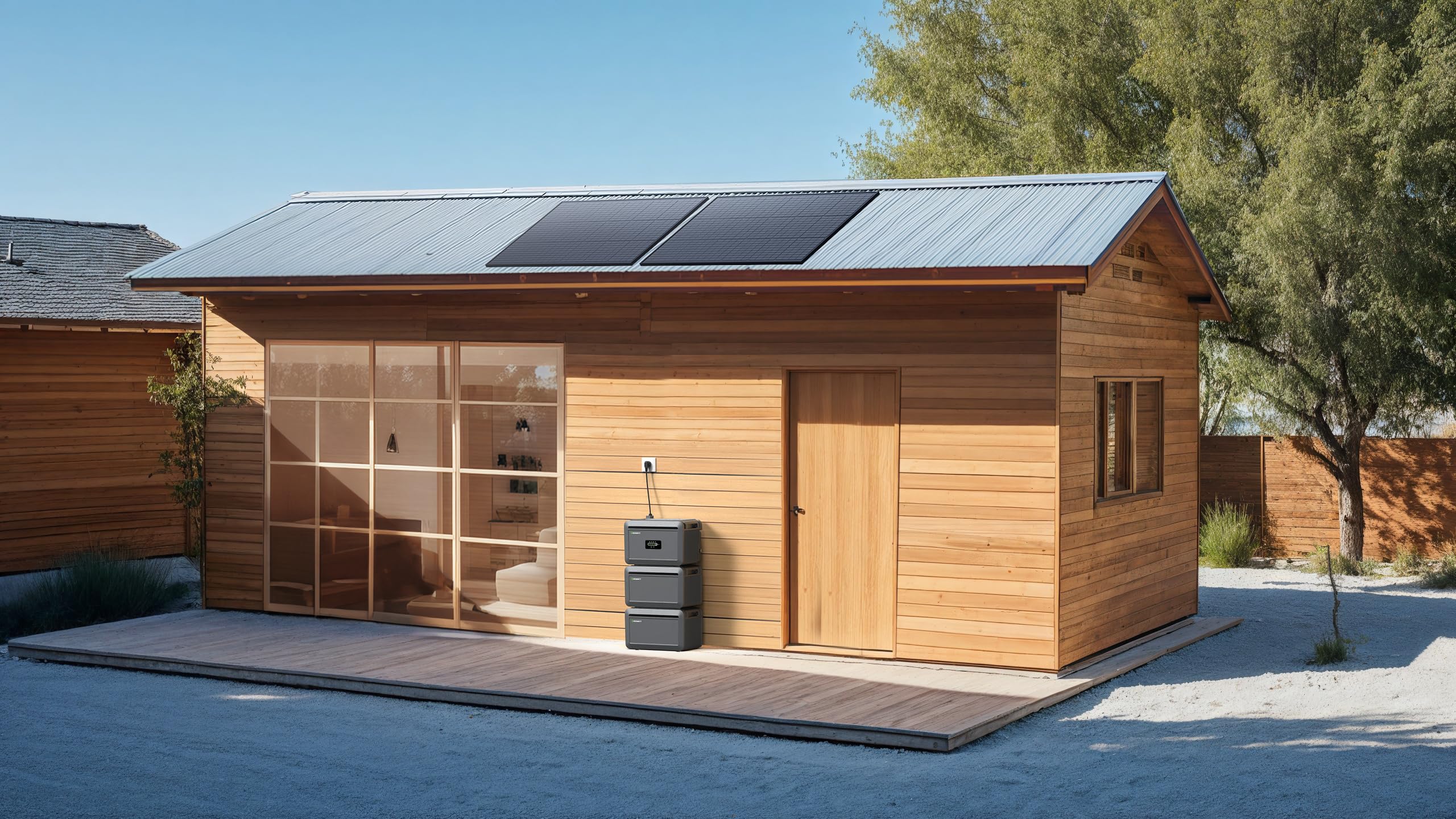 Growatt Nexa Solarspeicher 4096Wh mit Inselsystem für Balkonkraftwerk Plug & Play Speicher für PV Anlage, 4kWh Stromspeicher Solarbank für Haus Balkon Terrasse, ohne Smart Meter