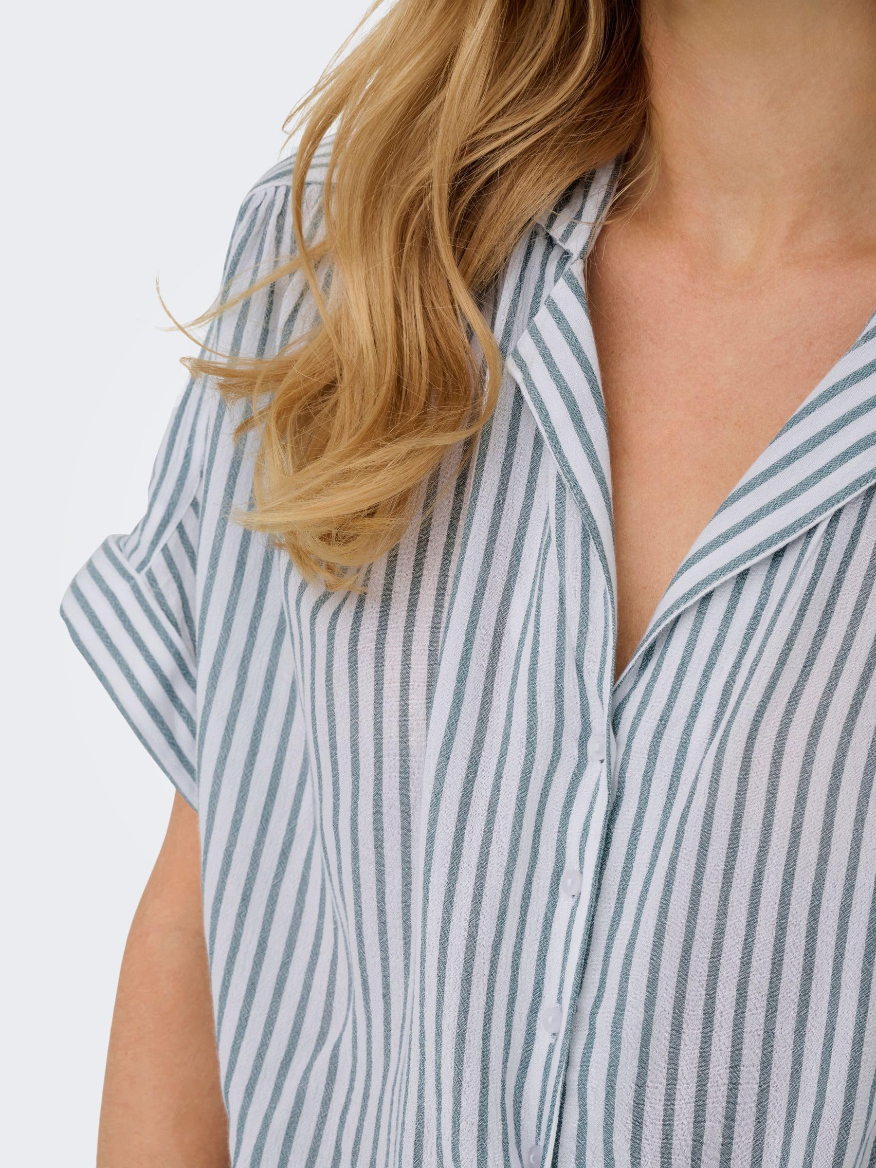 Only Onlpaula Life S/S Tie Shirt Wvn Noos Camisa Femenina Corta Detalle Nudo Mujer (Pack de 1)