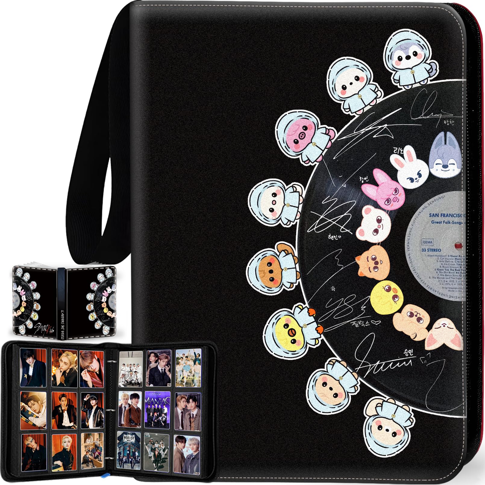 Stray Photocards Binder 1008 Pockets, Stray Fans Gifts & SKZOO Merch Collectors, 9-Pocket Portable Waterproof Display Kpop Photo Cards Collector Ablum Holder Book with 56 Removable Sleeves - Album
