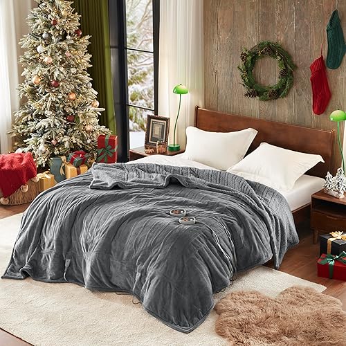 Vista 38 de Beautyrest - Manta Eléctrica Reversible de Felpa ultraligera - Manta Eléctrica, Regulador de Múltiples Niveles de Calor Acogedor Sofá Sala de Estar