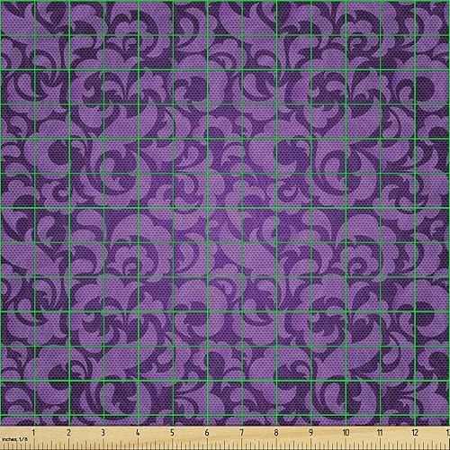 Miniatura 48 de Lunarable - Tela para amantes de perros de The Yard, patrón divertido de animales de dibujos animados en posiciones caprichosas estirando y Beige y