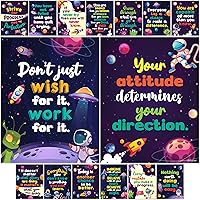 Vista 14 de Decorably 15 pósteres inspiradores de confeti para aula, 11 x 14 pulgadas, decoración de laminado mate, para escuela, pasillos, tablones