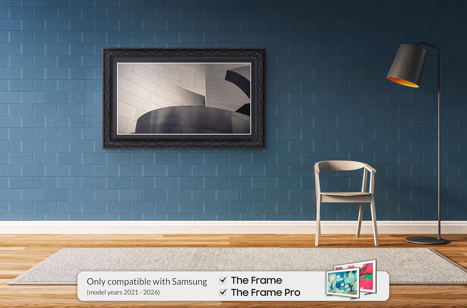 Tuscan Matte Black 50" Premiere Deco TV Frame - Compatible ONLY with Samsung The Frame TVs (Fits 2021-2025, LS03A, LS03B, LS03C, LS03D, LS03FA)