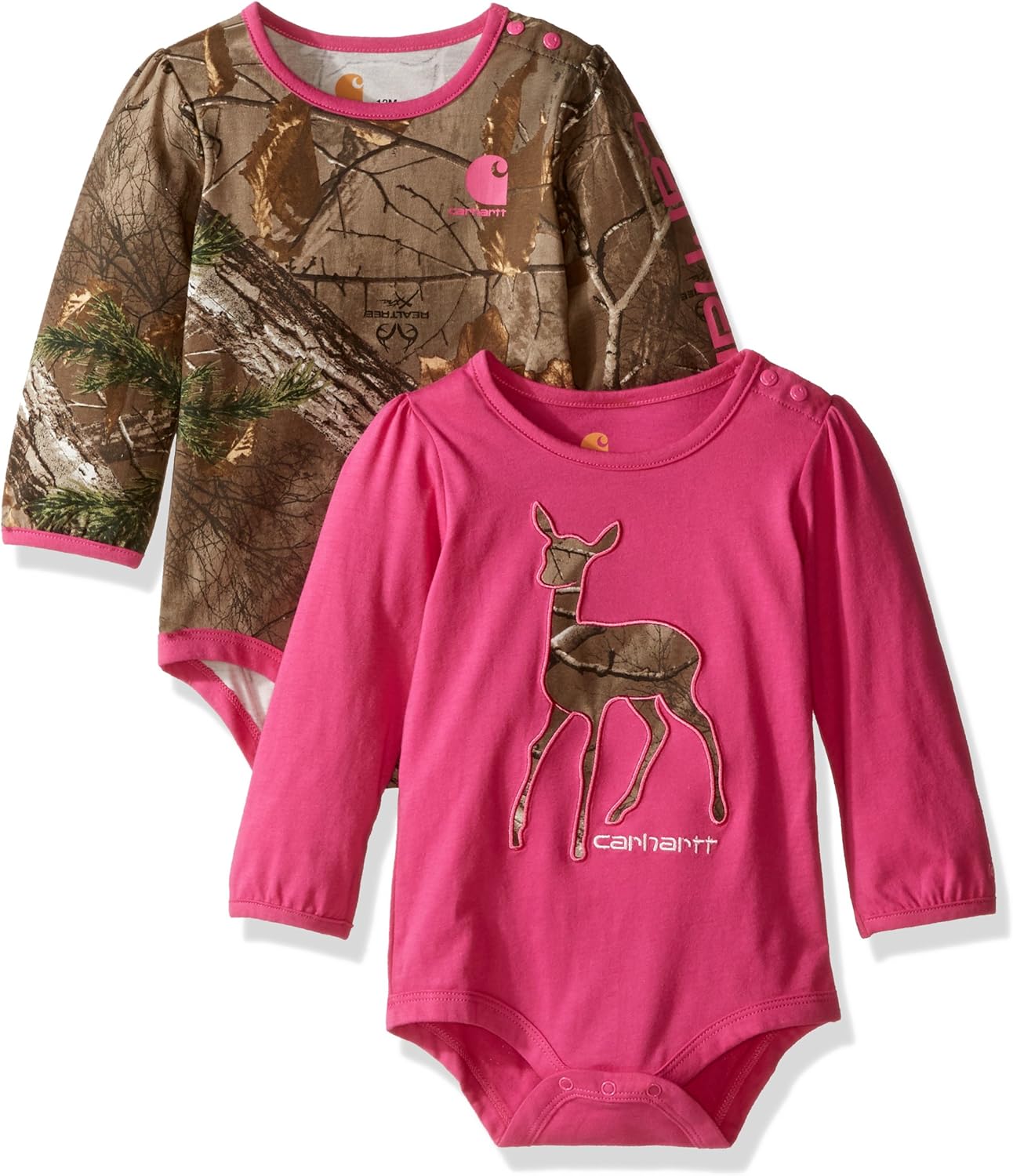Carhartt Baby Girls' 2 Pack Bodysuit