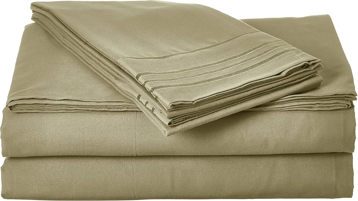 CELINE LINEN #1 Rated Luxurious Bed Sheets Set on Amazon 1800 Premier Hotel Quality Wrinkle Free 5-Piece Sheet Set with Deep Pockets, Split King Sage/Green