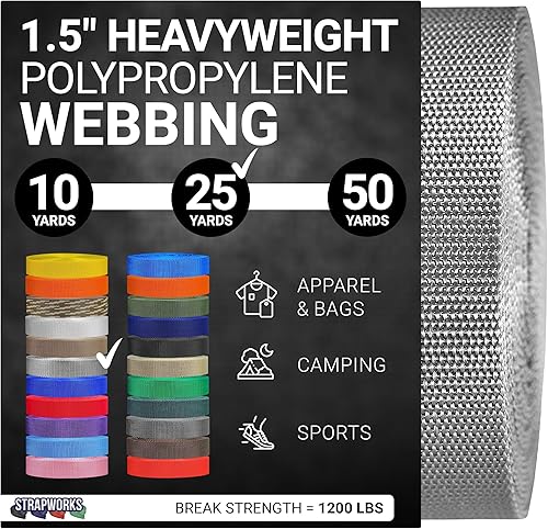 Vista 65 de Strapworks Correa de polipropileno pesado: correas de polietileno resistentes para reparación de equipos de bricolaje al aire libre, 1.5 pulgadas