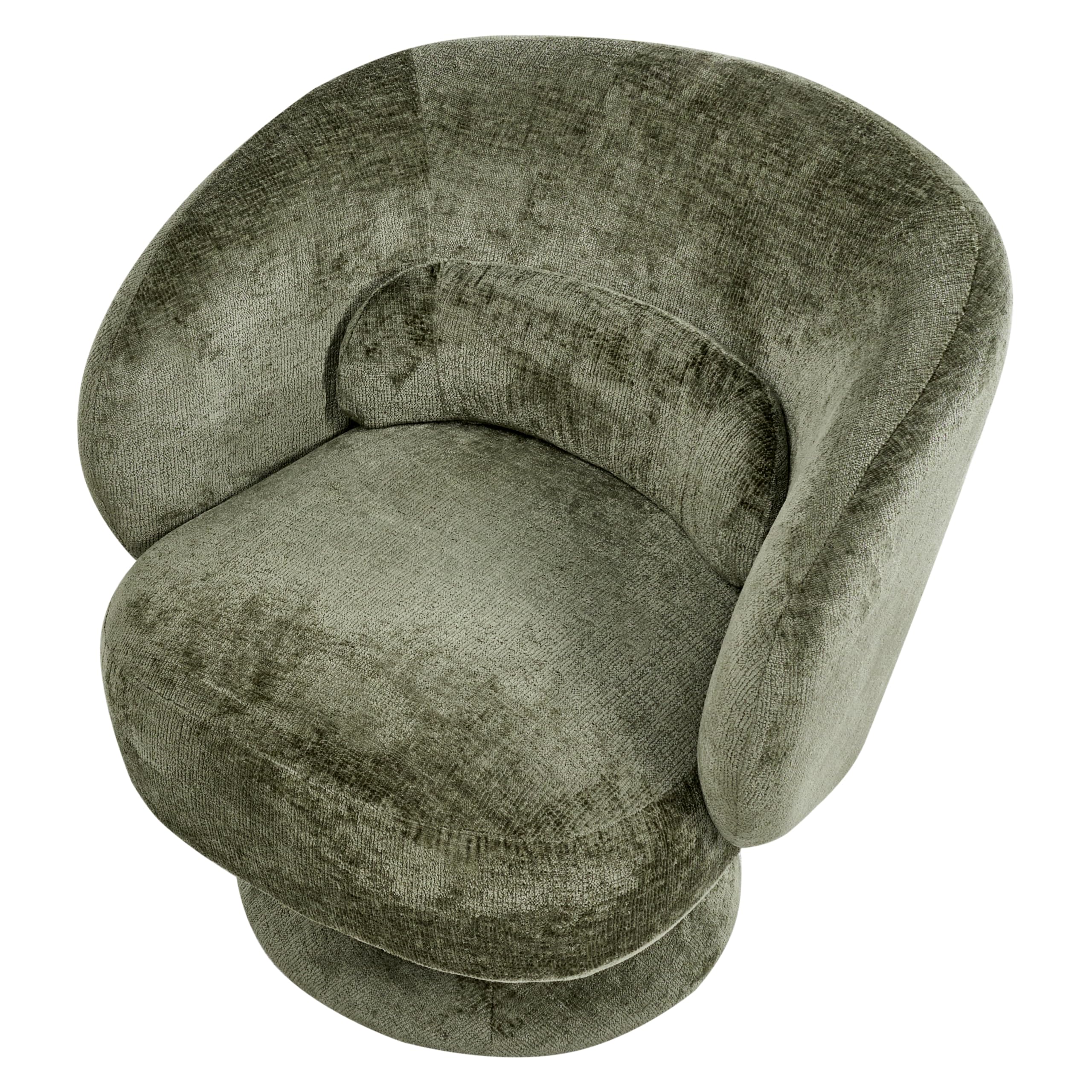 Beliani Drehsessel Chenille Stoff grün Retro-Stil für Wohnzimmer Lieksa