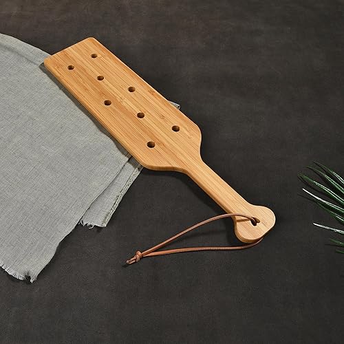 Miniatura 5 de HILAZA Paleta de madera de bambú grande de 17 pulgadas con agujeros de flujo de aire