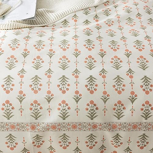 Miniatura 7 de HoneiLife Juego de funda de edredón tamaño Queen, transpirable, 100% algodón, floral, 3 piezas, con cierre de cremallera y lazos en las esquinas,