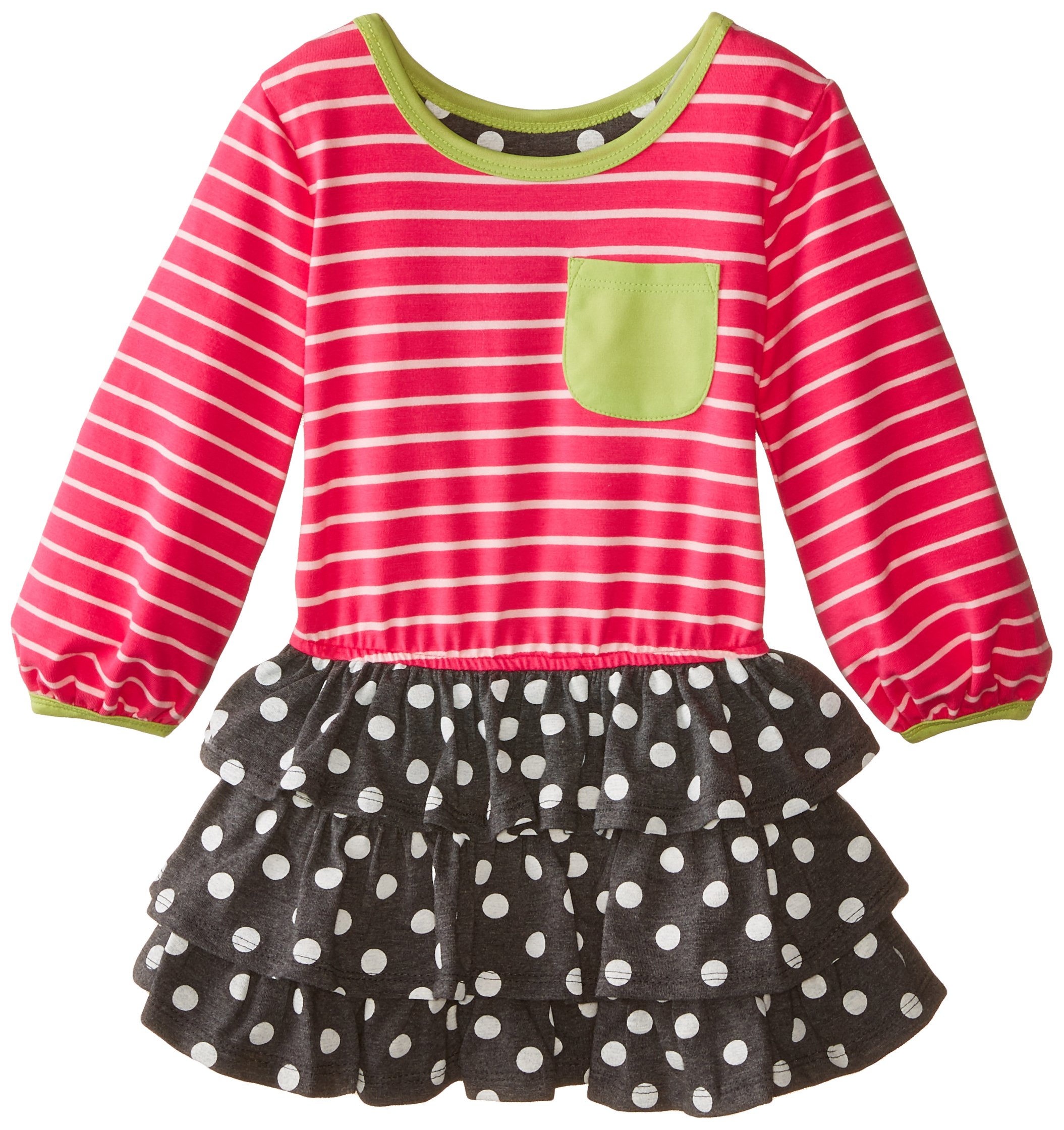 Bonnie JeanLittle Girls' Stripe to Dot Tiered Dress
