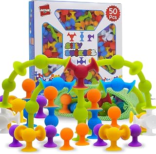 Silly Suckers Suction Toy Set - Educational Baby Bath Toys - Sensory Montessori Building Game - Toddler Bath Toys - Interactive, Creative Suction Construction Toys for Kids 100% BPA-Free & Latex-Free