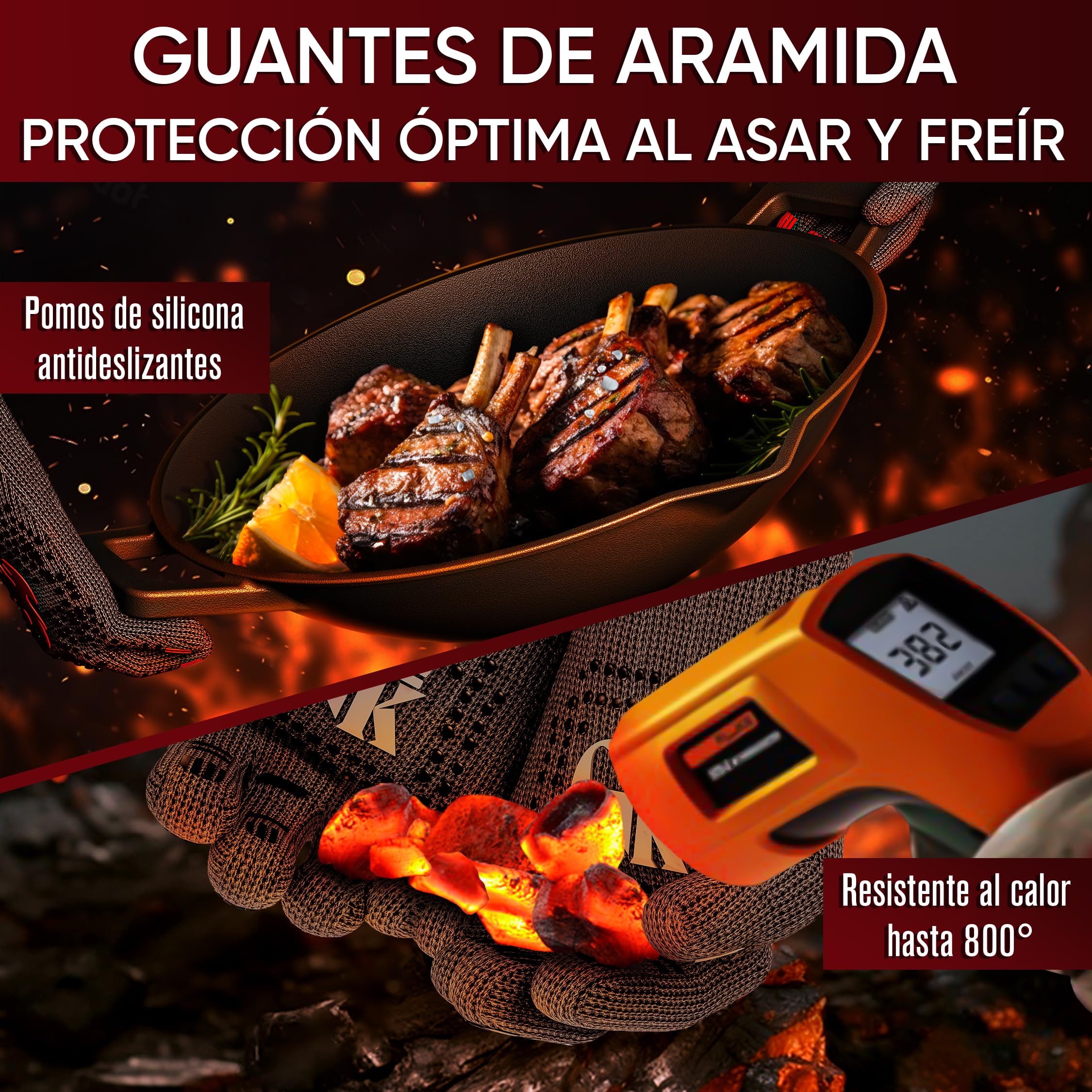 GUSSKÖNIG Wok de Hierro Fundido – sarten wok de 36 cm para Gas, Inducción, Vitrocerámica, Horno y Fogata – Incluye Limpiador de Anillo de Acero, Guantes para Grill y Recetario–Alternativa a Wok Tefal