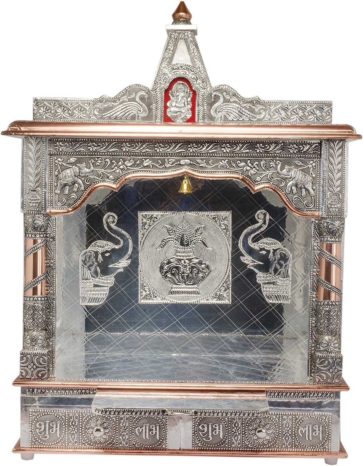 59083-OX Hindu Puja Mandir/Temple/Alter, Aluminum Plated with Bell