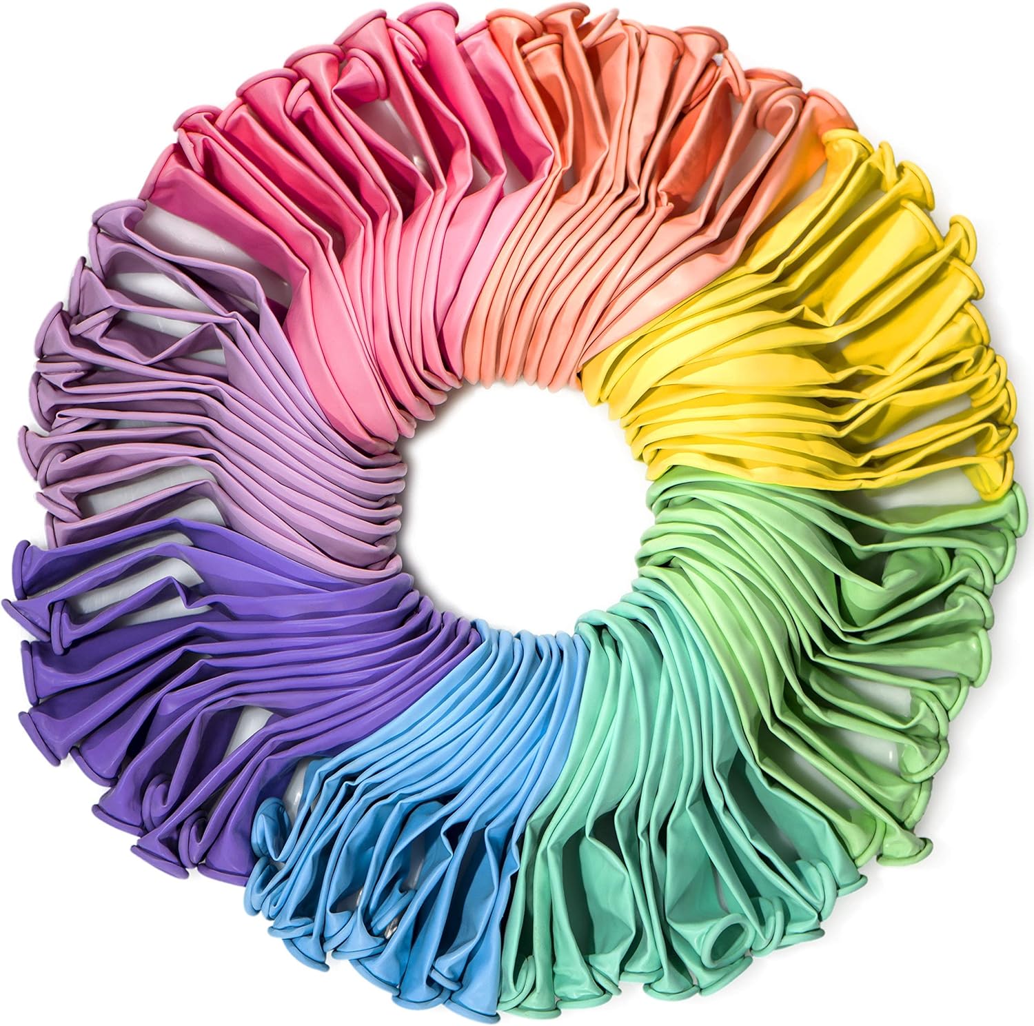 WinkyBoom Pastel Balloons Assorted Color 12 Inch 100 Pack Unicorn Birthday Rainbow Party Decoration Latex Balloons