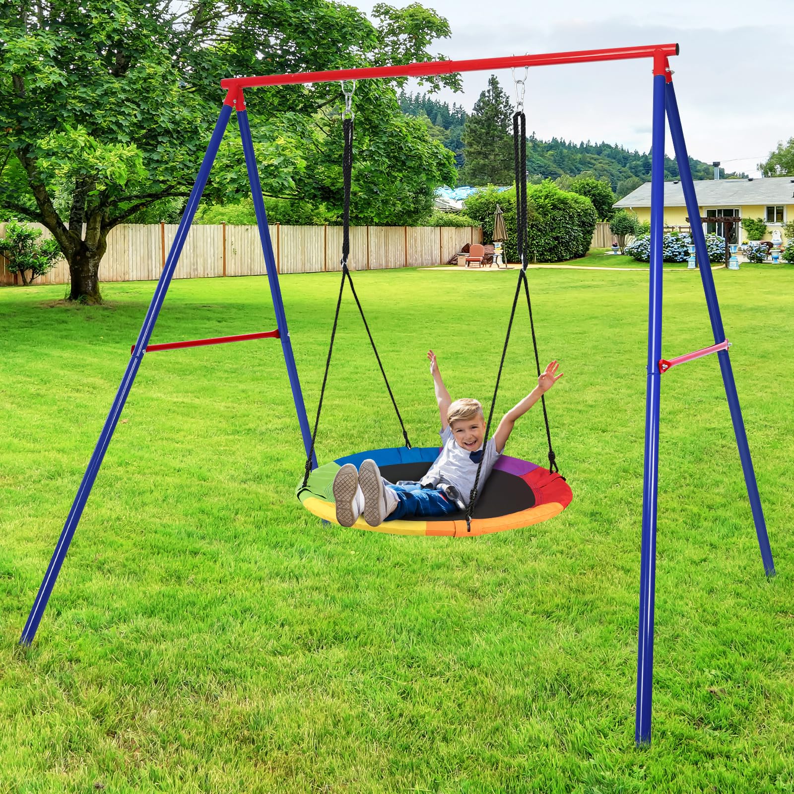 GOPLUS Stelaż huśtawki metalowy 200 kg 194 x 184 x 180 cm do ogrodu
