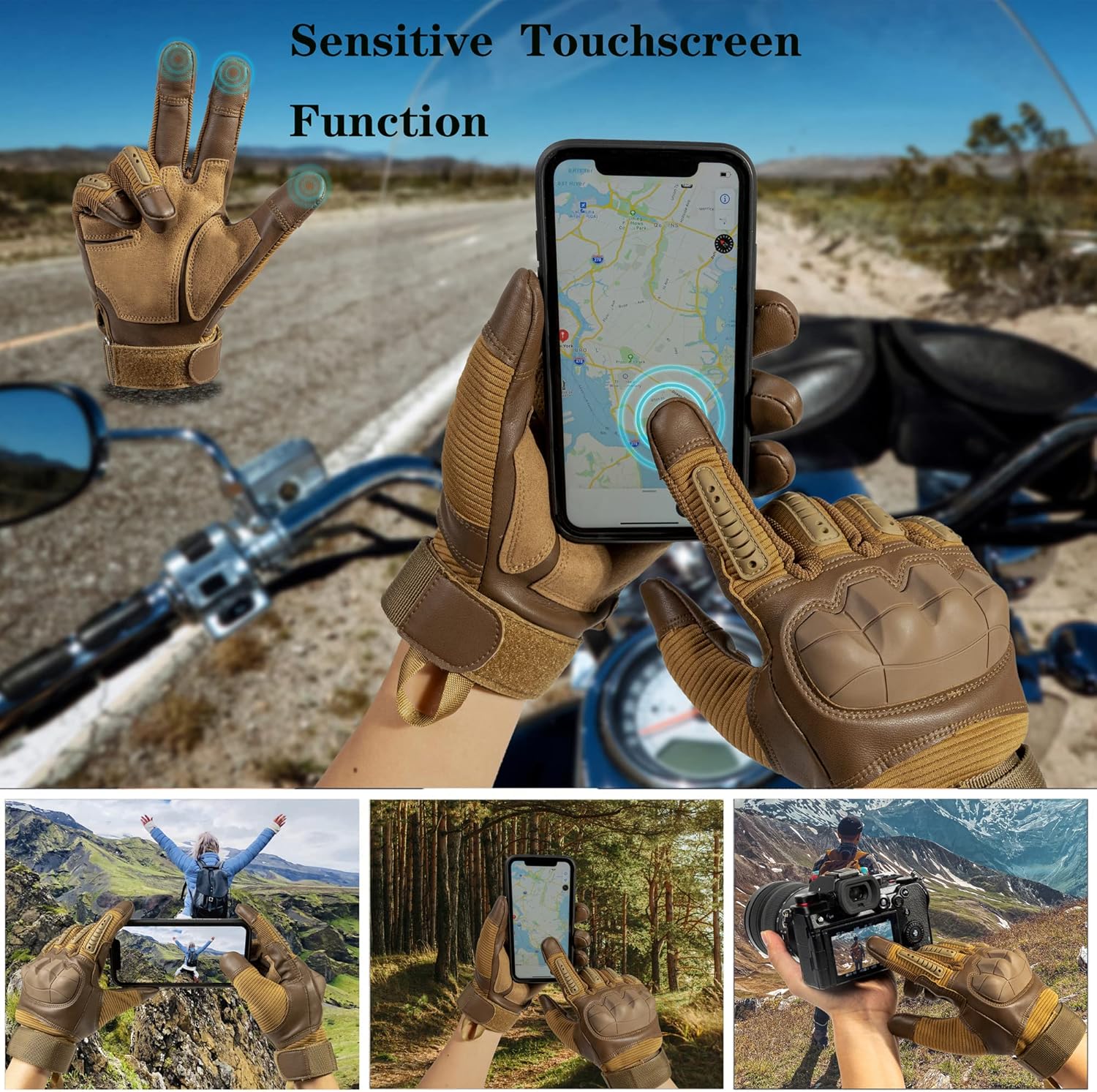 Soosuihoo Tactical Gloves for Men,with Knuckle Protection, Operable Touch Screen for Motorcycle Motorbike Hunting Shooting Airsoft Paintball MilitaryTraining : Sports & Outdoors