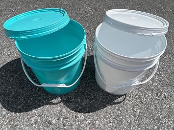 2.5 Gallon Bucket with lid, 6 pcs Pack Aqua Blue, Food Safe Container (Aqua, 6pc with Lid) Great for All-Purpose Usage, Buy in Bulk, Great Saving