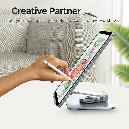 Miniatura 6 de Soporte para tableta, soporte plegable de aluminio giratorio de 360 para escritorio, compatible con iPad Pro 10.5, 11, 12.9, Air Mini 2 3 4 5 6,