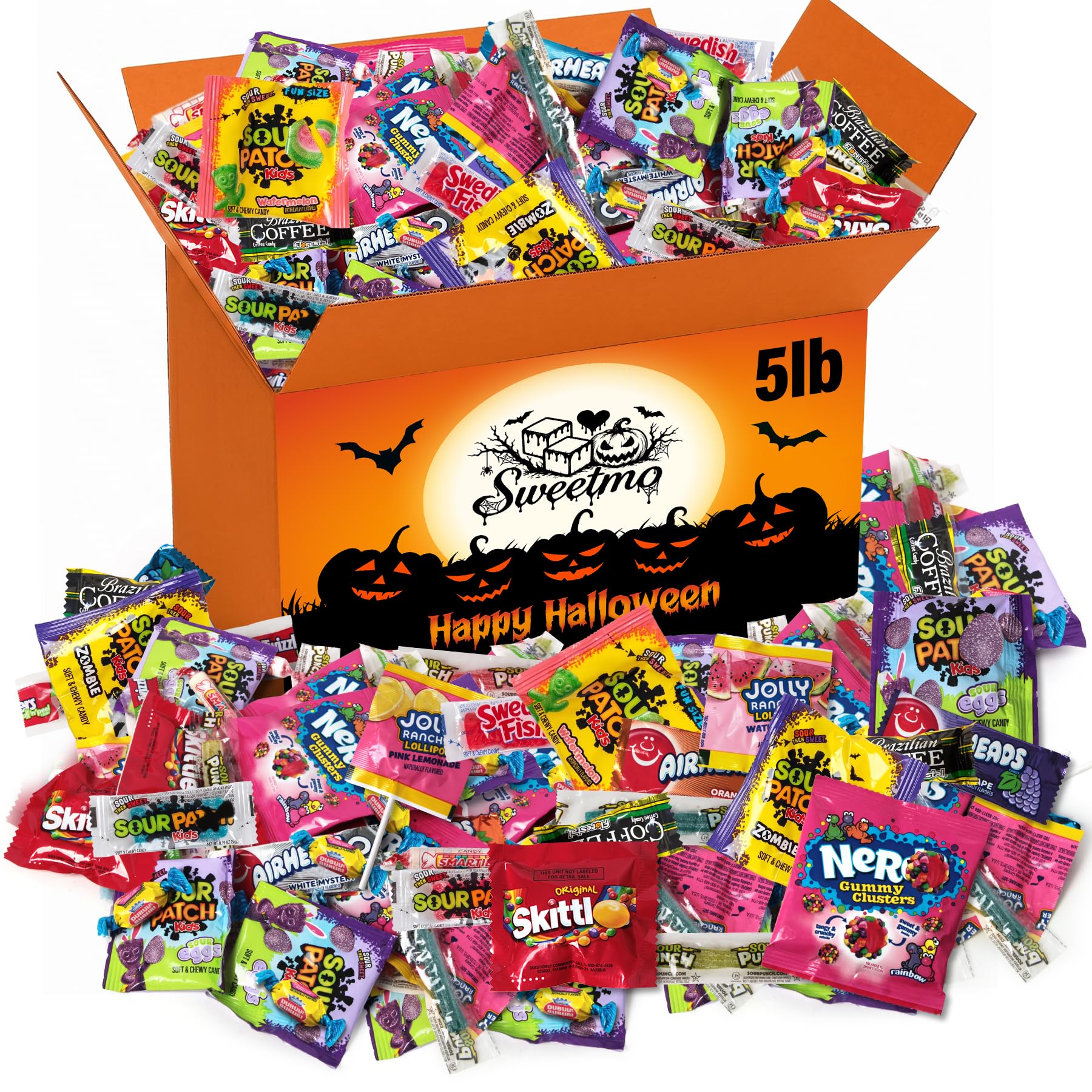 Halloween Candy Bulk Mix 5 lb Individually Wrapped Sour Gummy Hard Candy