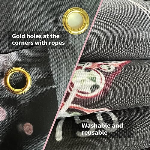 Miniatura 3 de ArtAubrey Cartel de fiesta de cumpleaños número 60 de oro rosa, decoraciones de cumpleaños número 60 para mujeres, suministros de fiesta de telón de