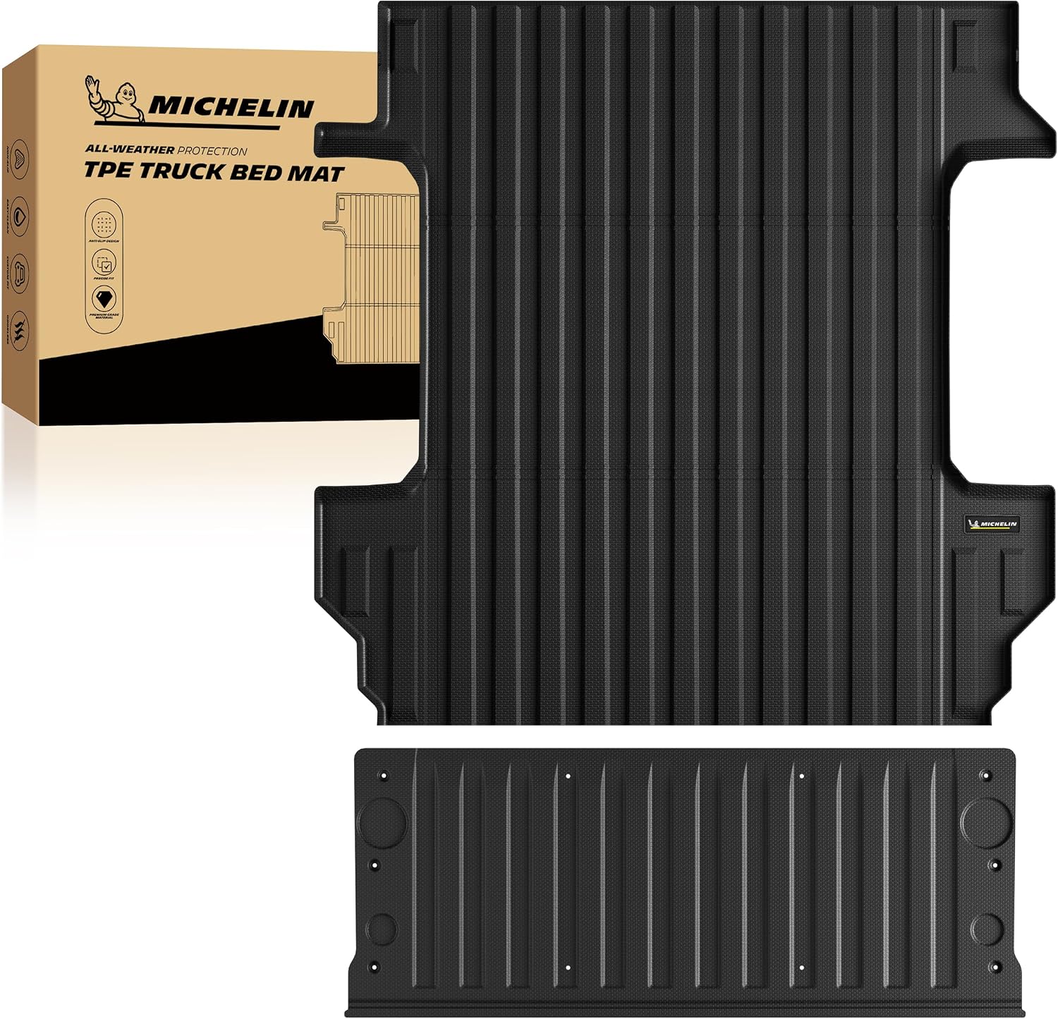 Bundle of Michelin Truck Bed Mat & Tailgate Protector for 2019-2026 Chevy Silverado/GMC Sierra 1500 5.8FT / 69.9'' (Standard Tailgate)