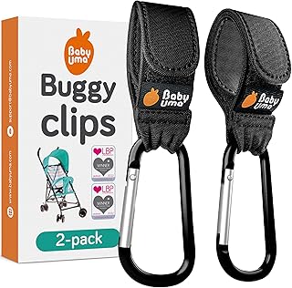 Baby Uma Buggy Clips - 2022 Double-Platinum Winning Pram Clips, Universal Pram Accessories, 5 kg Weight Capacity & Non-Slip, Baby Travel Essentials