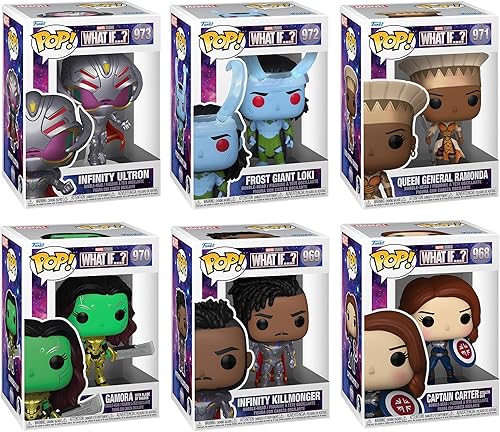 Miniatura 2 de Funko Pop! Marvel What If... Juego de 6 figuras Infinity Ultron, Frost Giant Loki, Queen General Ramonda, Gamora con Blade of Thanos, Infinity
