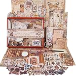 Funto Scrapbooking Kit (185 PCS), Medieval Chapter- Neruda Love, Perfect for Bullet Scrapbooking Materials, Planner DIY Craft Collage