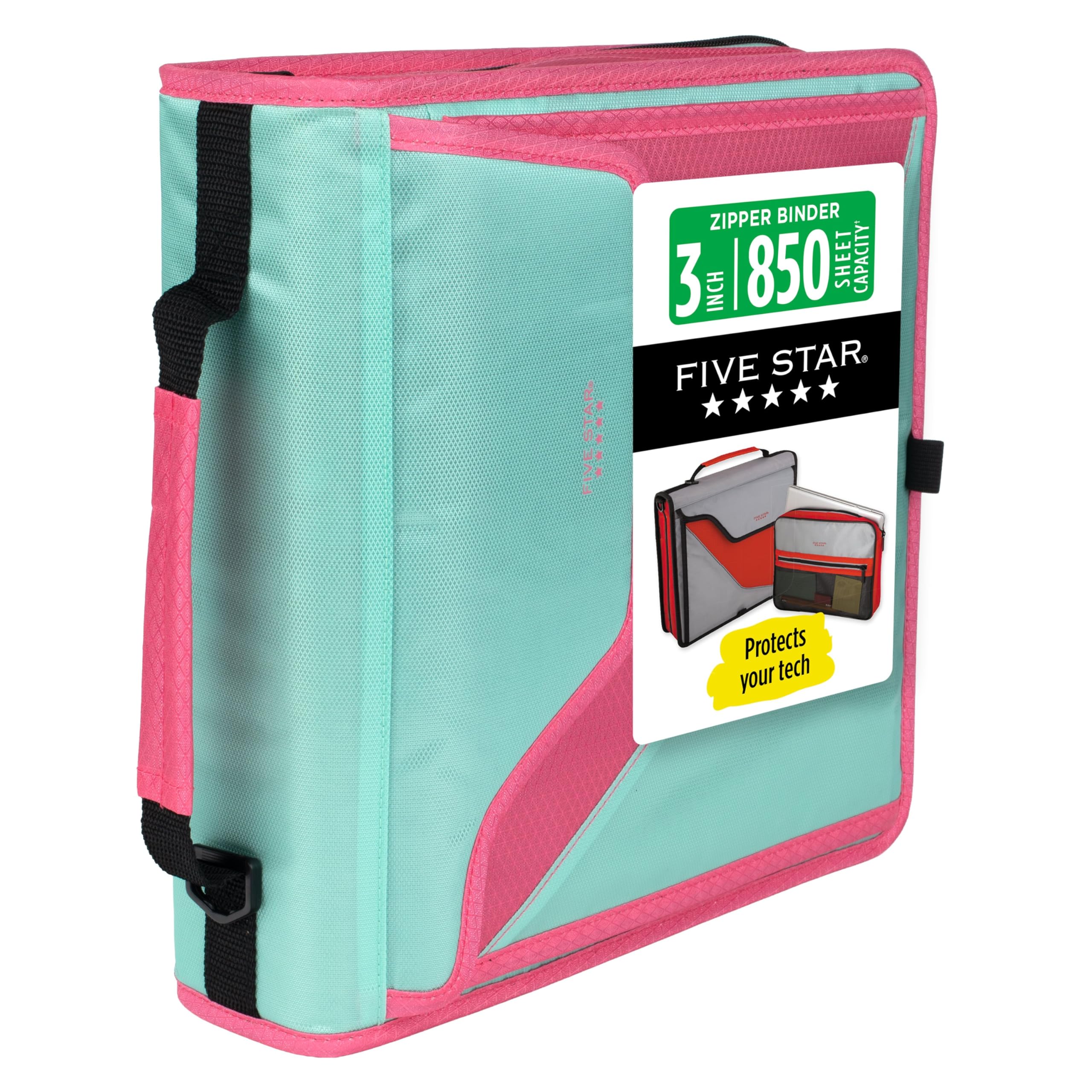 Amazon.com : Five Star Zipper Binder, 3-Inch D-Ring Case Binder