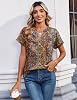 Blusa de Verano para Mujer de Manga Corta con Escote en V, Casual de Trabajo 5