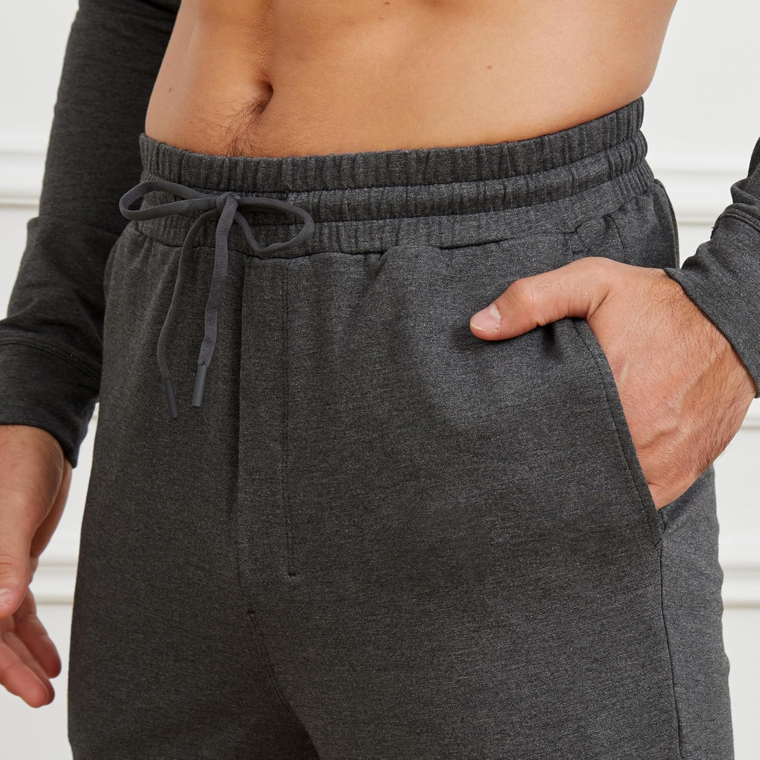 netdraw Men's Bamboo Viscose Cotton Jogger Sweatpants, Casual Lounge Tapered Cuffed Pants with Pockets - Image 5