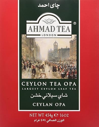 Ahmad Tea Té negro, hoja suelta de Opa de Ceilán, 16.01oz, cafeína y sin azúcar