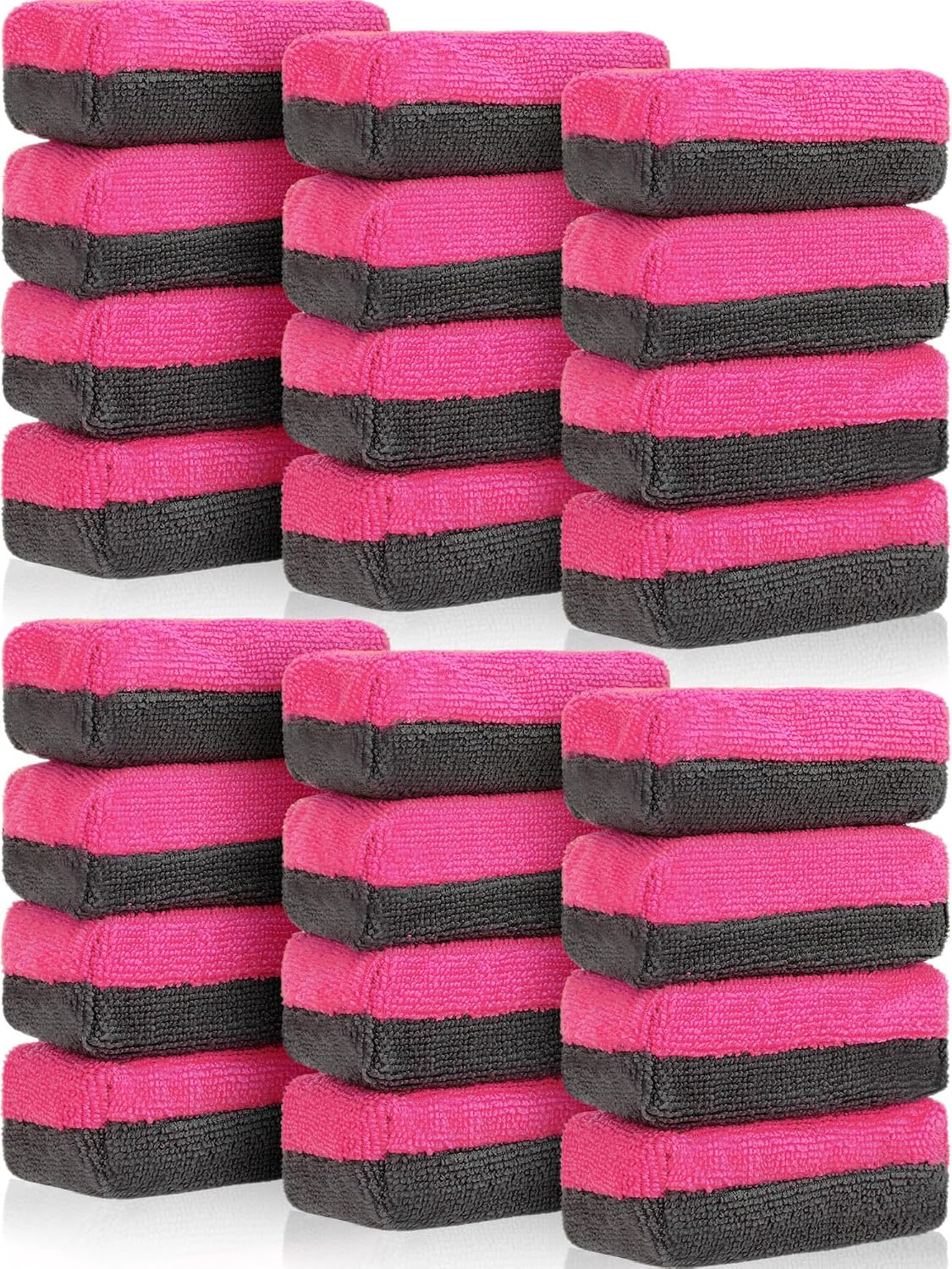 Mudder 24 Pcs 3.5 x 1.5 x 1.5 Inch Car Wax Applicator Pad Rectangular Microfiber Applicator Pads Sponge Ceramic Coating Applicator Car Foam Cleaning for Wax Applying Sealants Detailing Polishing