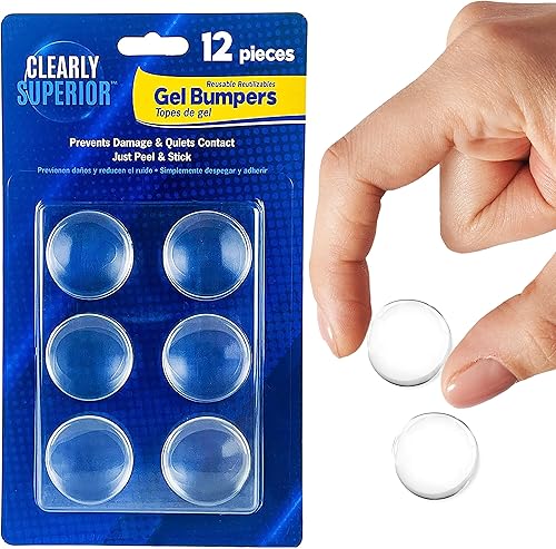 CLEARLY SUPERIOR Parachoques  Paquete de 12. Silencian el contacto y protegen las superficies de daños y arañazos. Uso en electrodomésticos,