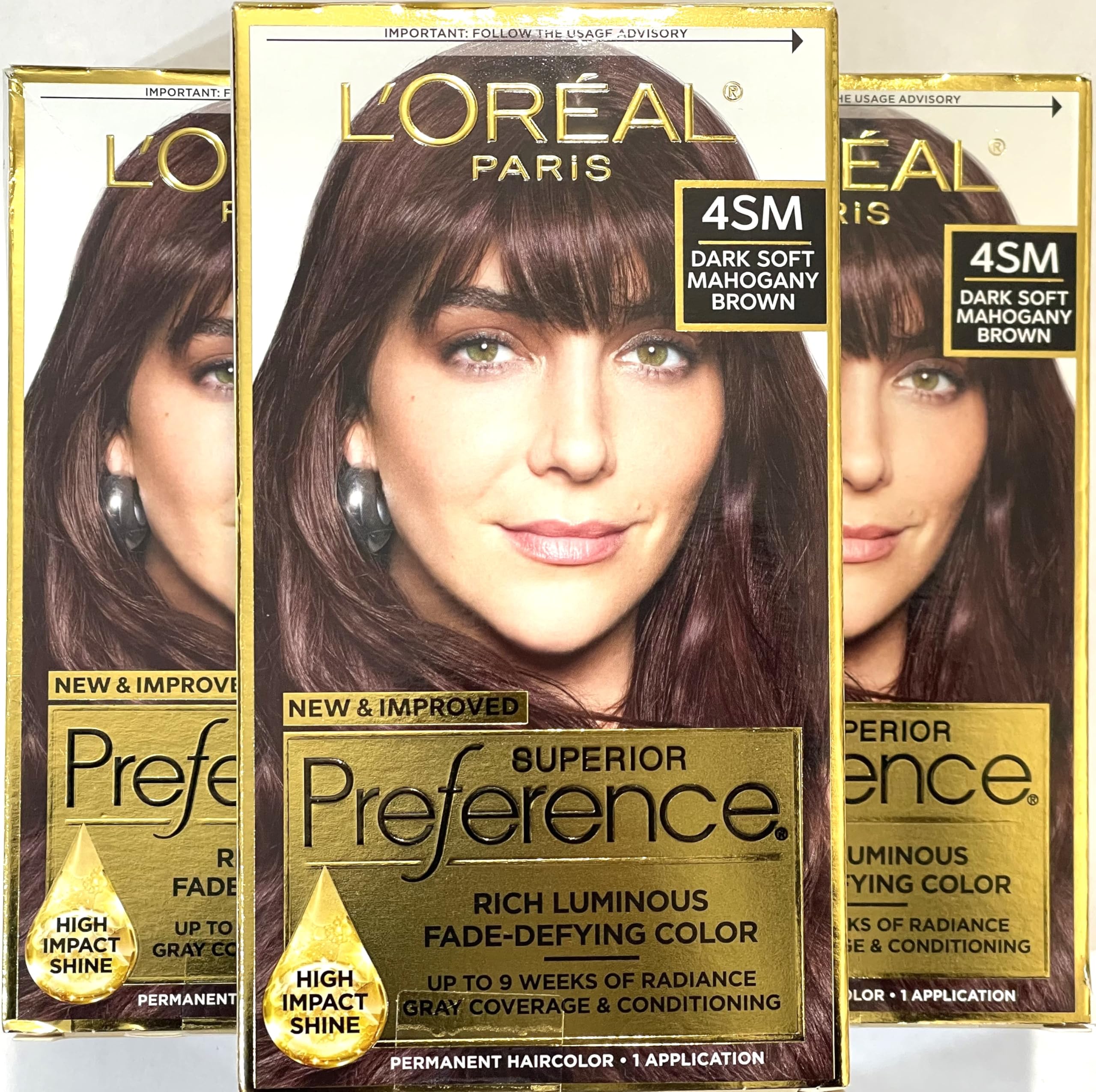 L’Oreal ParisSuperior Preference, 4SM Dark Soft Mahogany Brown (Warmer) 1 ea (Pack of 3)