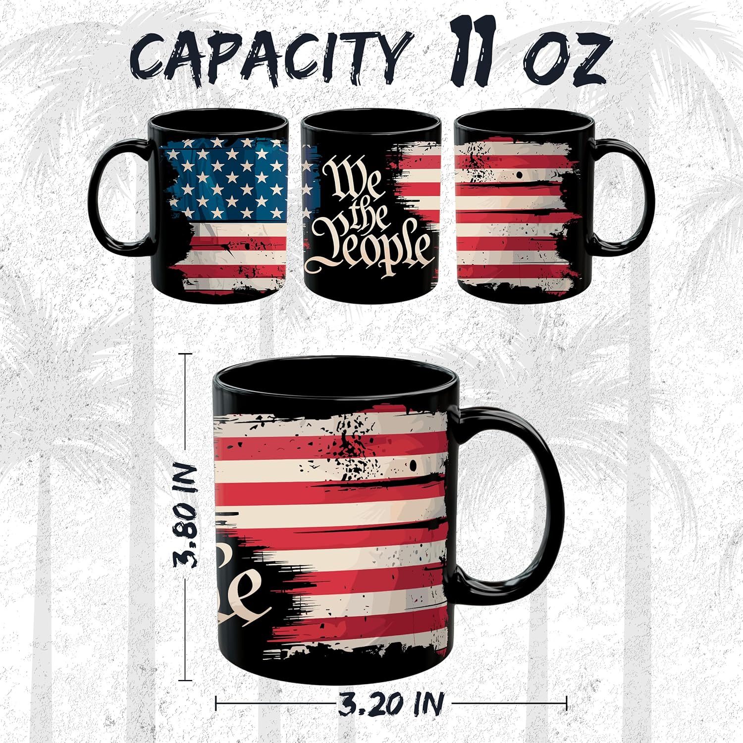 We the People Ceramic Coffee Mug 11oz American Constitution Patriotic - Tea Coffee Mug with Comfortable Grip - Unique Fun Gift Cup for Office or Home - Vibrant Long-Lasting Print ID45211 - Image 2