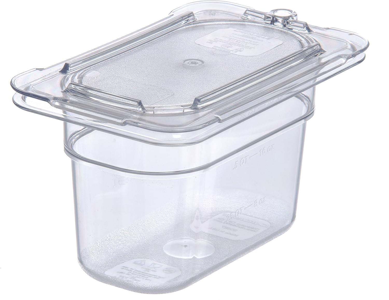 Carlisle FoodService Products StorPlus Flat Lid, Cover for 1/9 Size Food Pans, Unnotched, 6.88" x 4.31", 1 Count, Clear