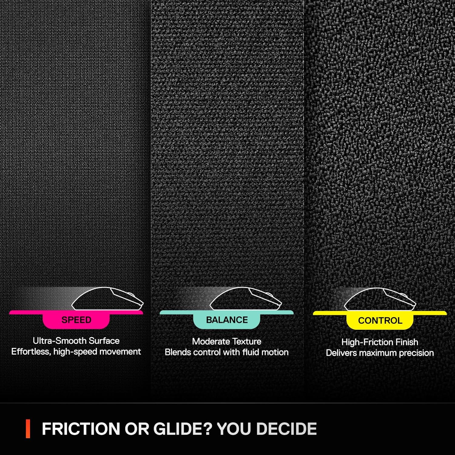 SteelSeries QcK XL Performance Balance Gaming Mousepad — Extra Density for a Smooth Glide — Low-Profile Edge Stitching — Non-Slip Neoprene Rubber Base — 15.75 x 34.43 inch — FPS, MOBAs, RTS, MMO