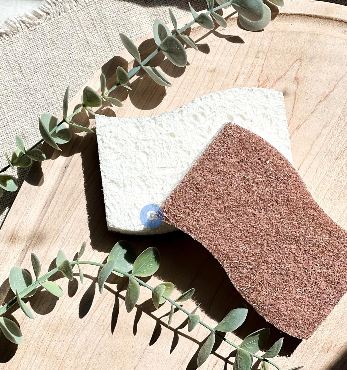 Natural Kitchen Sponges – Biodegradable, Compostable, Cellulose and Coconut Sponges – Pack of 6