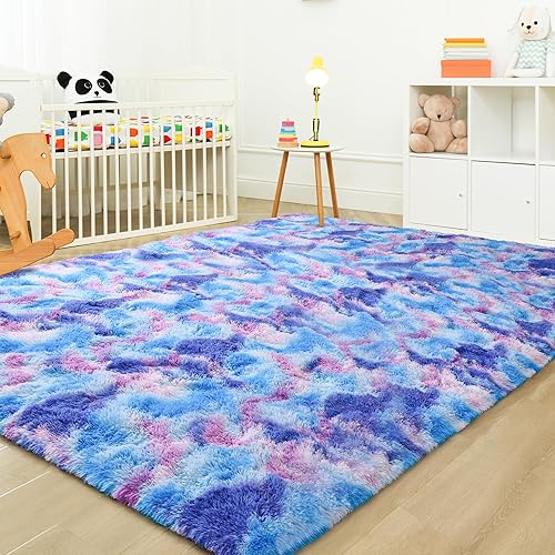 Miniatura 223 de Tepook - Alfombra súper suave y peluda para dormitorio, alfombras modernas peludas para niños para sala de estar, alfombra de felpa