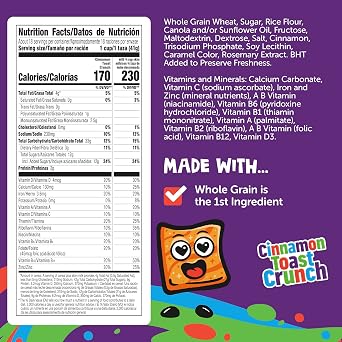 Cinnamon Toast Crunch Breakfast Cereals Crispy Cinnamon Muesli Mega Size 27oz