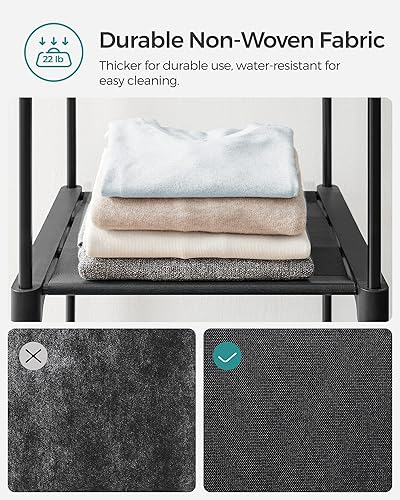 Miniatura 4 de SONGMICS Armario portátil, organizador de armario independiente, perchero con estantes, varillas para colgar, organizador de almacenamiento, para