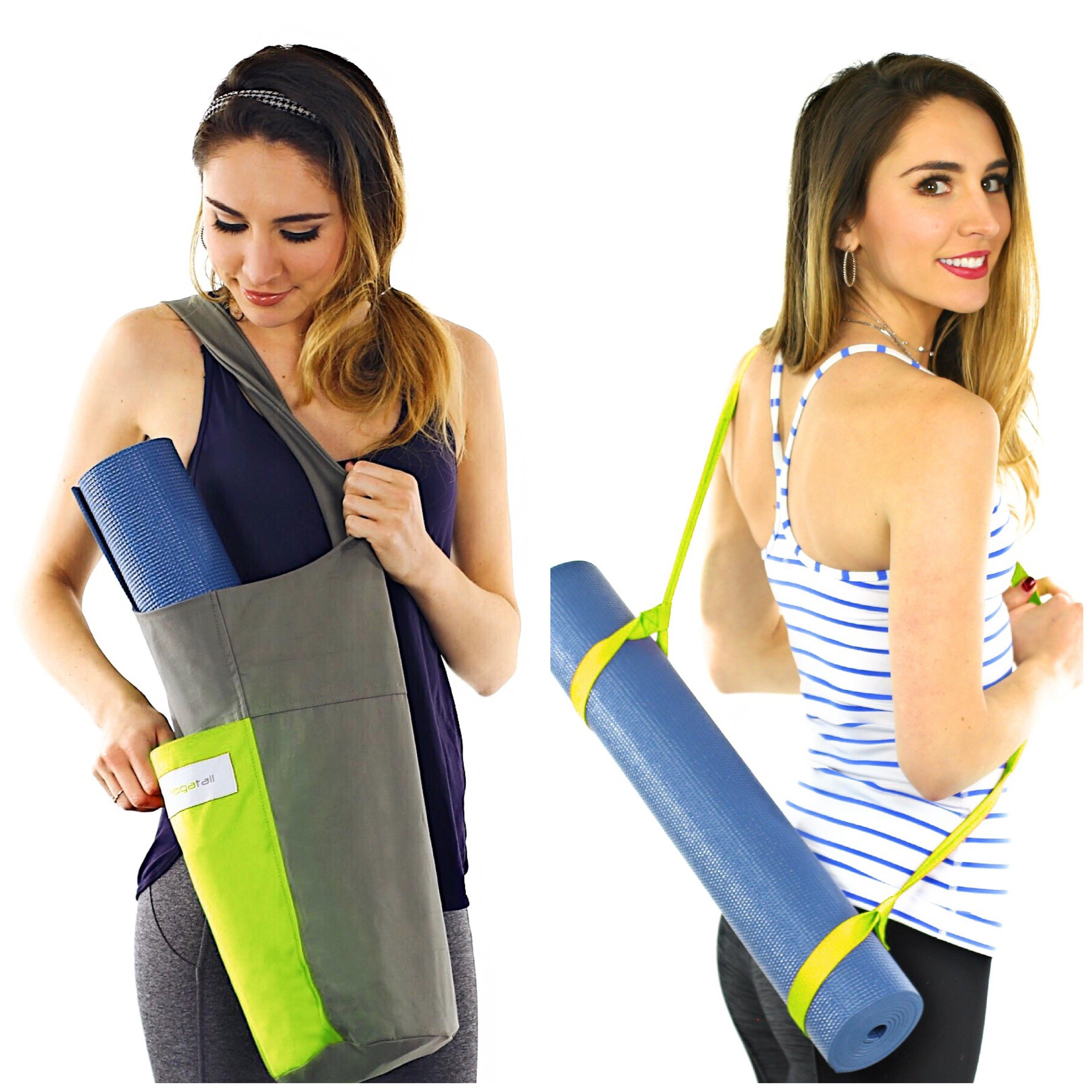 Yoga Mat Bag Holder + Yoga Mat Strap for Carring Yoga Mat + Plus 2 Extra Pocks for Yoga Mat Cleaner, Yoga Strap, Yoga Bags and Carriers for Men, Kids and Women