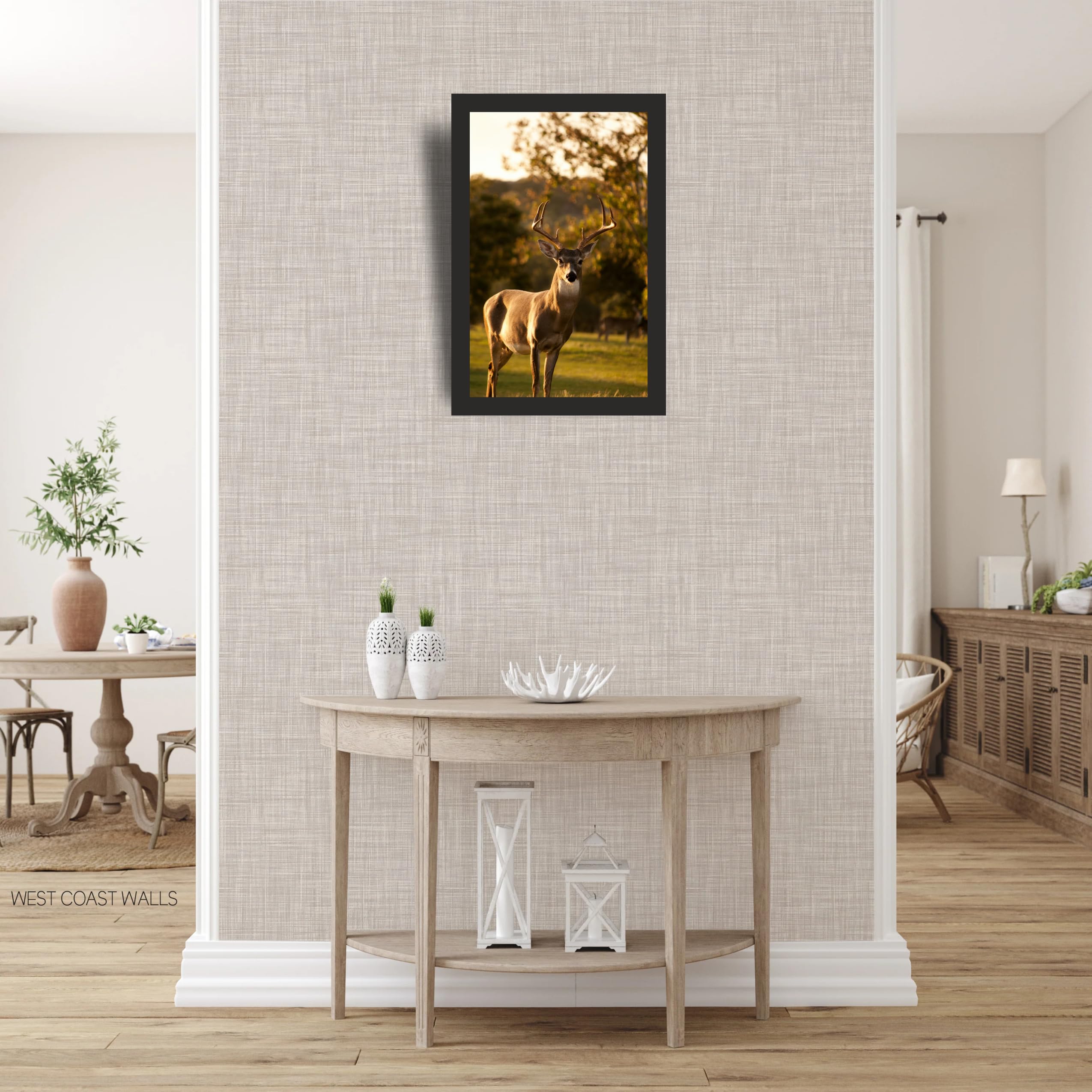 Deer Wildlife Wall Art Frame 12x18 Inch