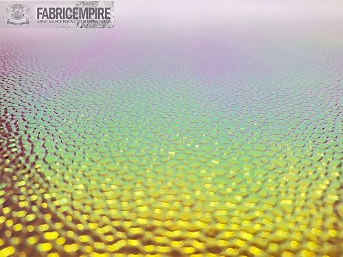 Miniatura 4 de Fabric Empire Tapicería de vinilo en relieve holograma holográfico de burbujas holográficas material de tela brillante cobre 54 pulgadas de ancho