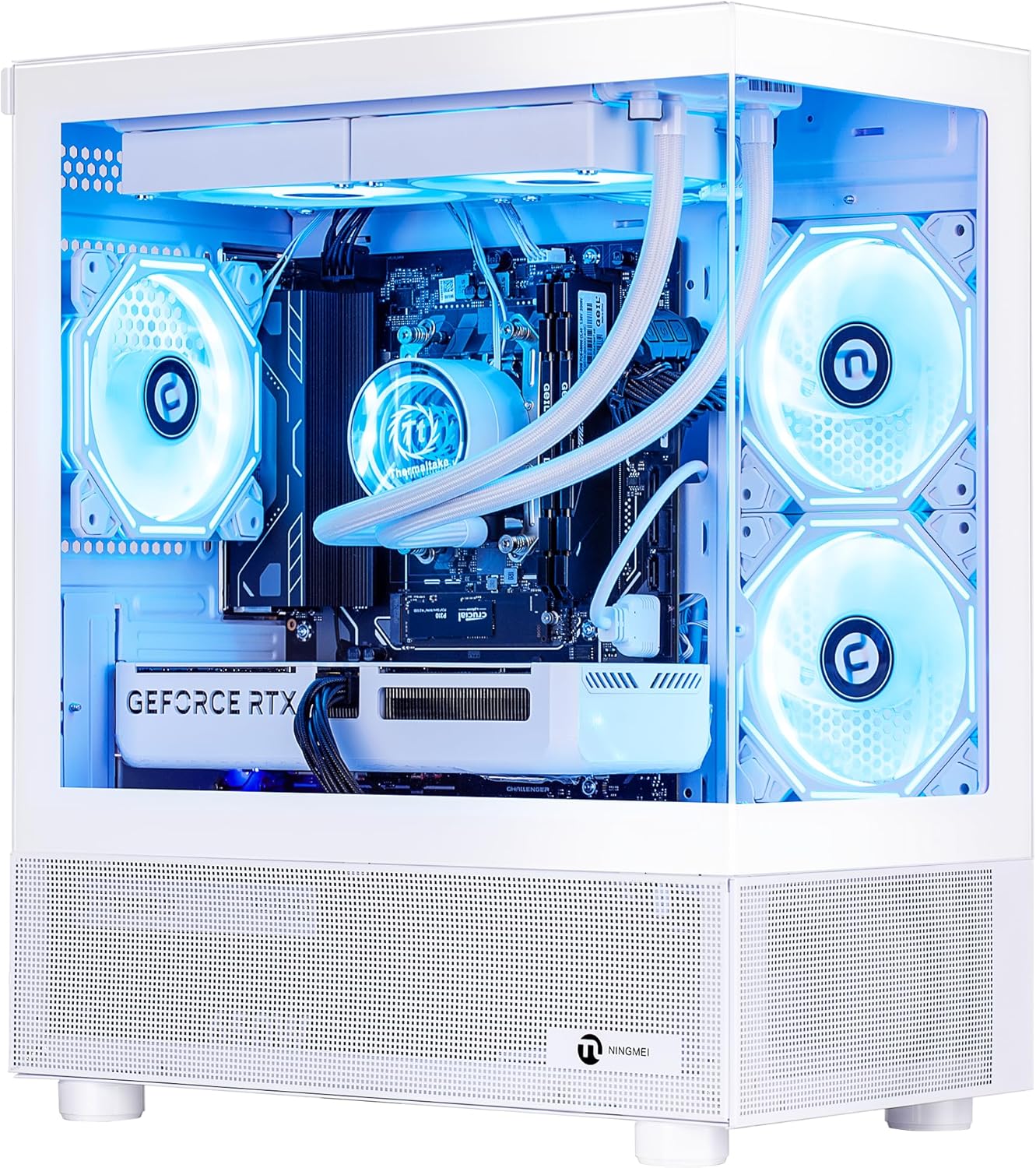 NINGMEI Performance Gaming Desktop PC – AMD Ryzen 7/9 CPU, RTX 50 Series GPU, 32 GB DDR5 RAM, 2 TB NVMe SSD, Windows 11 Pro – VR Ready, Ray Tracing, USB-C, Wi-Fi 6 – Fast Load, Smooth 4K Gaming