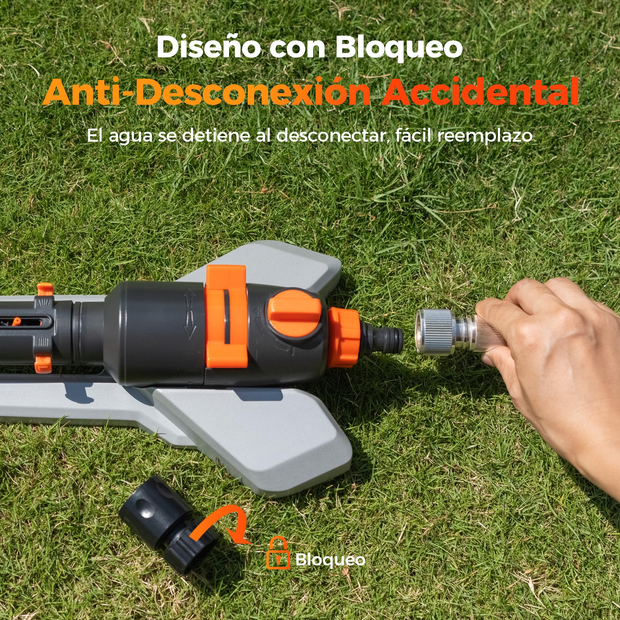 Diivoo Aspersor Oscilante para Césped con Base Metálica, 17 Boquillas