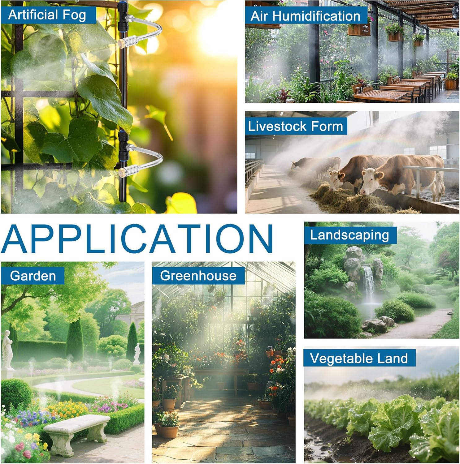 CozyCabin 30Pcs Flexible Mister Extensions with 30pcs Brass Misting Nozzle Kits, 5.9 Inch Brass Mist Rod for Mister Nozzles, Bendable Copper Extended Pole 10/24 UNC Thread for Outdoor Cooling System