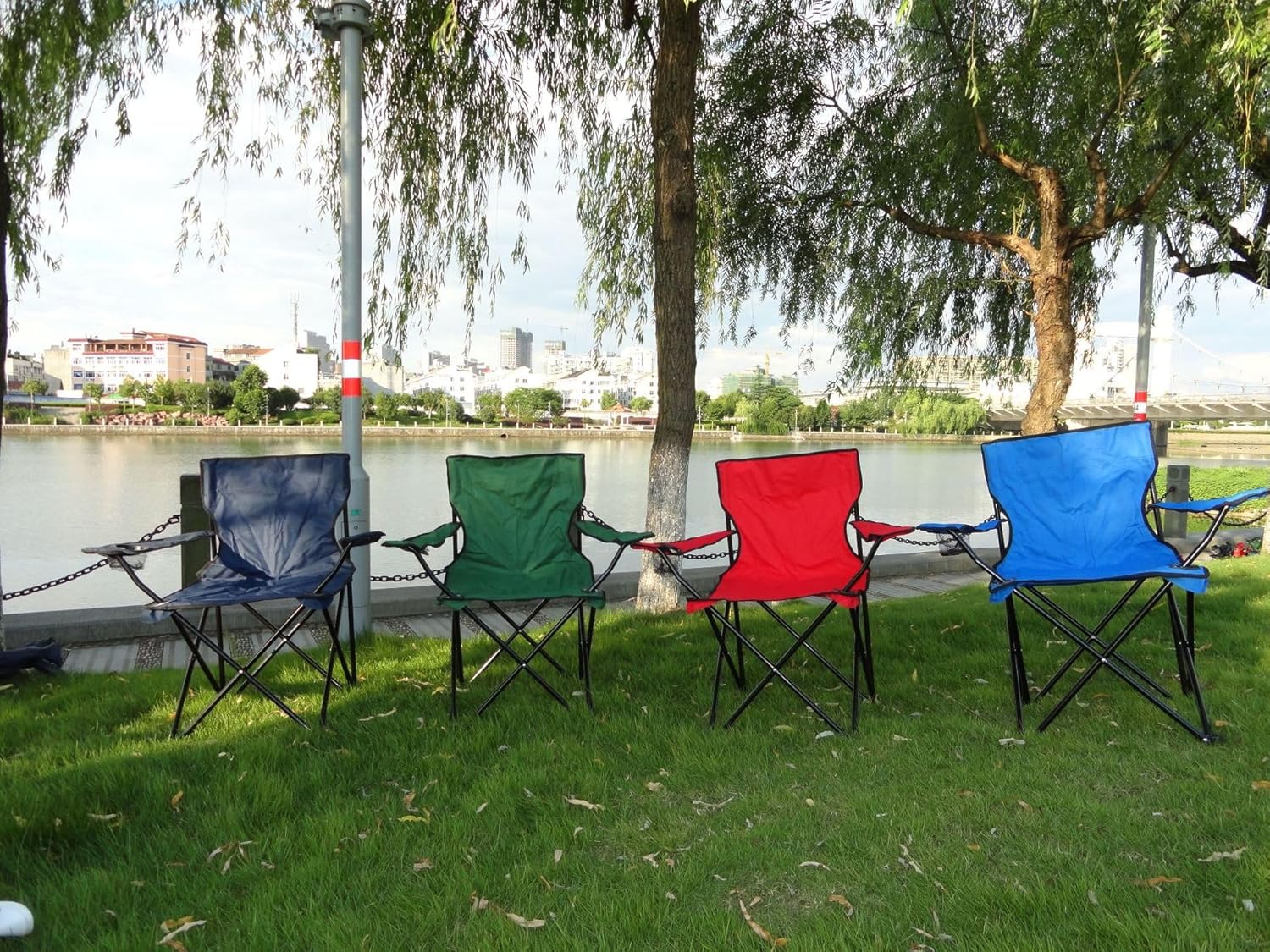 Foldable Camping Chair, Folding Camp Chairs for Adults Large Portable Lawn Chair